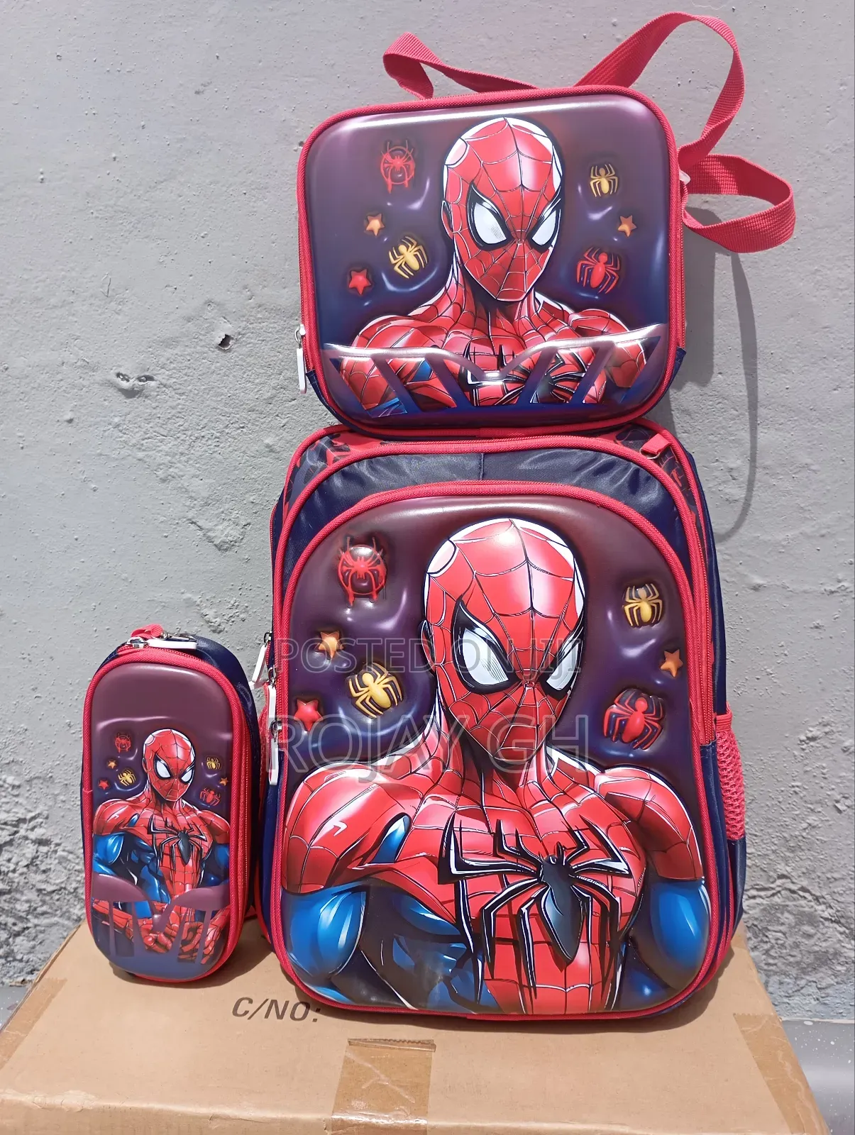 3 in 1 Cartooned School Bag for Kids - Red