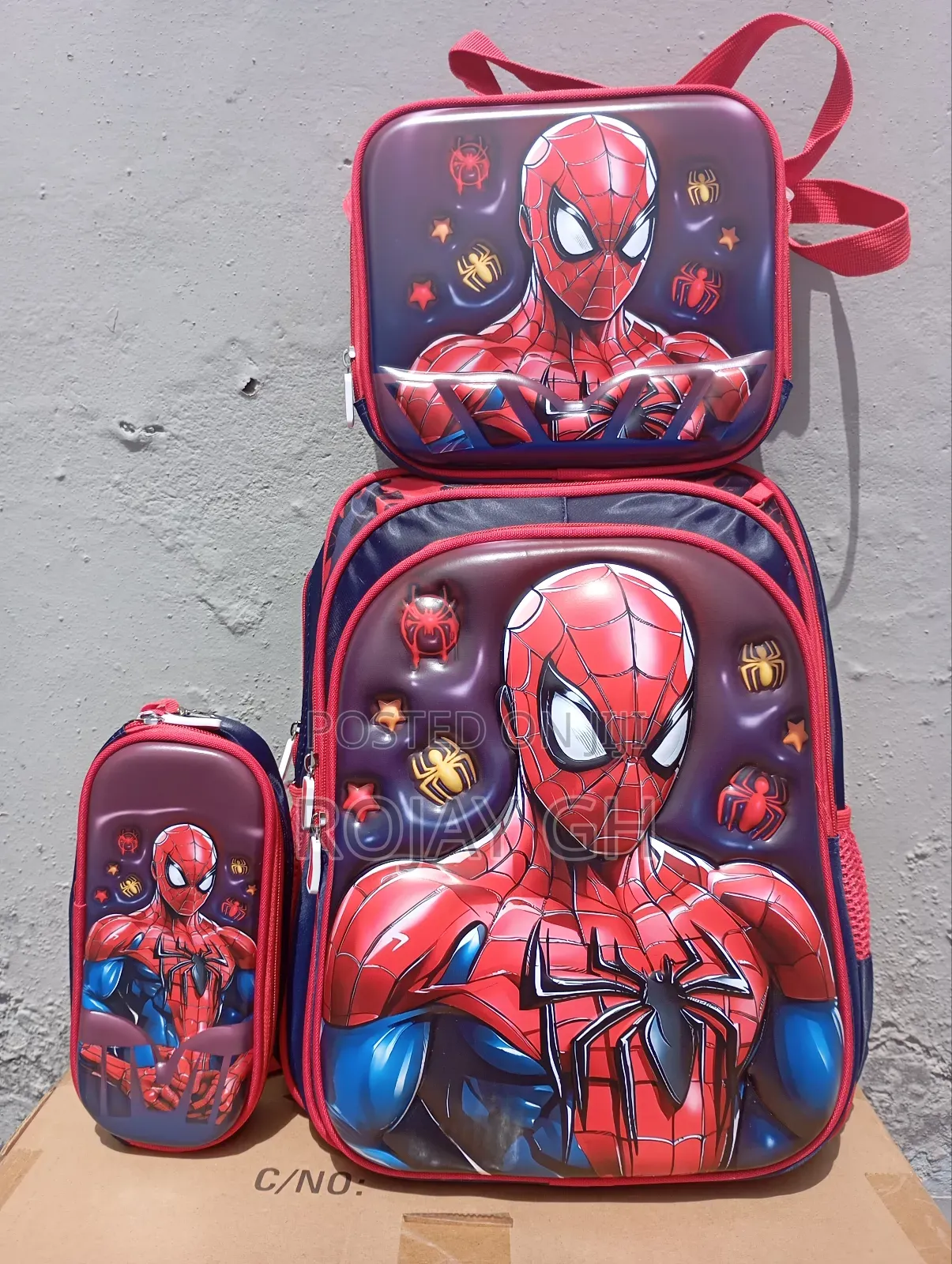 3 in 1 Cartooned School Bag for Kids - Red