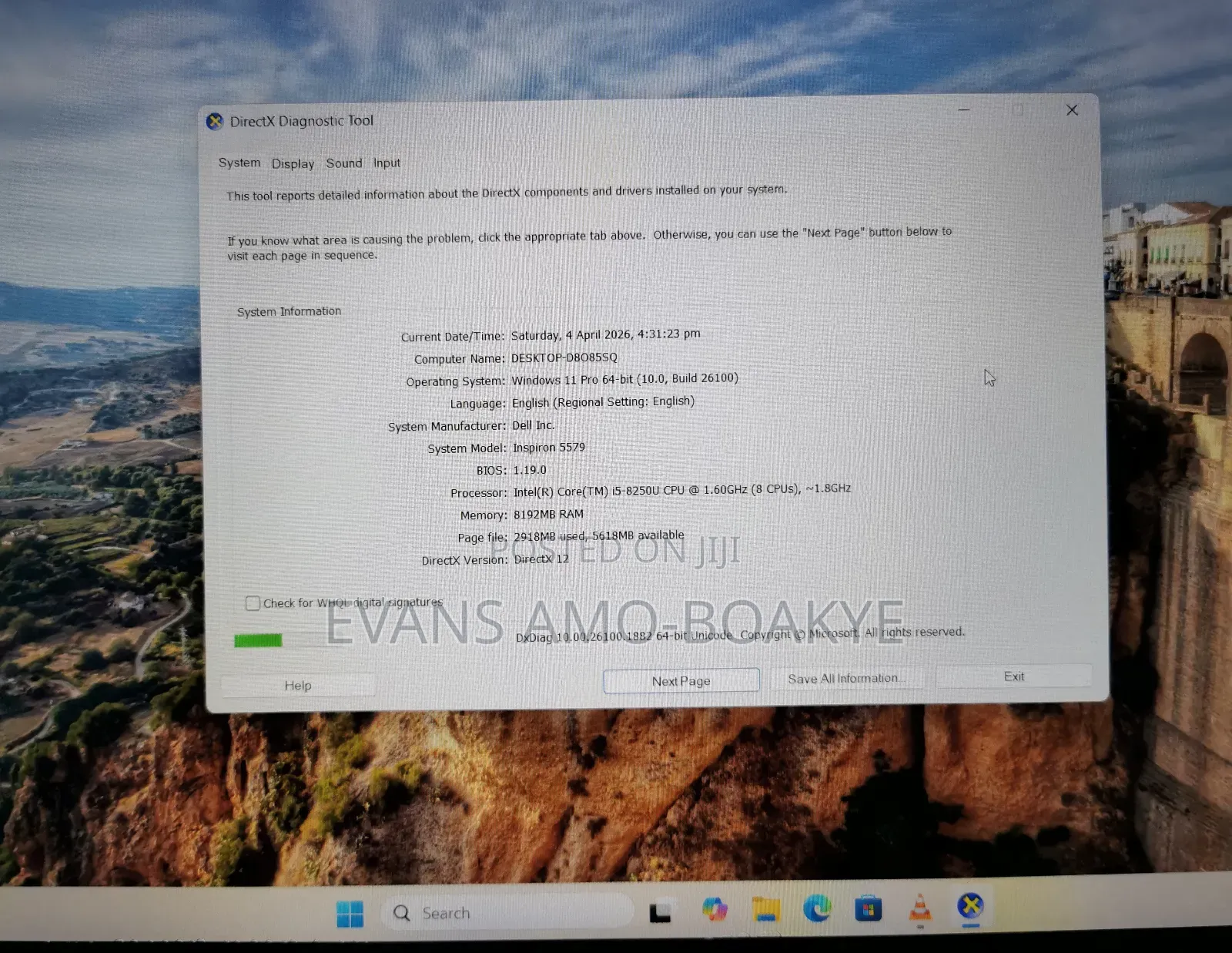 Laptop Dell Inspiron 15 5579 8GB Intel Core i5 SSD 256GB
