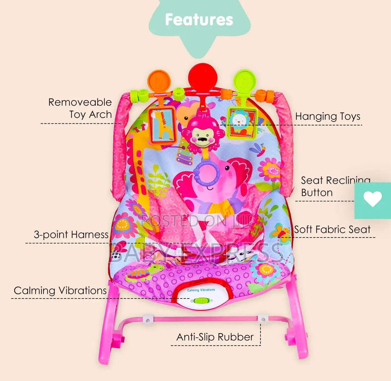 Infant To Toddler Rocker With Music And Vibration