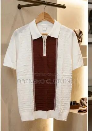 Plain White Knitted Polo Shirt