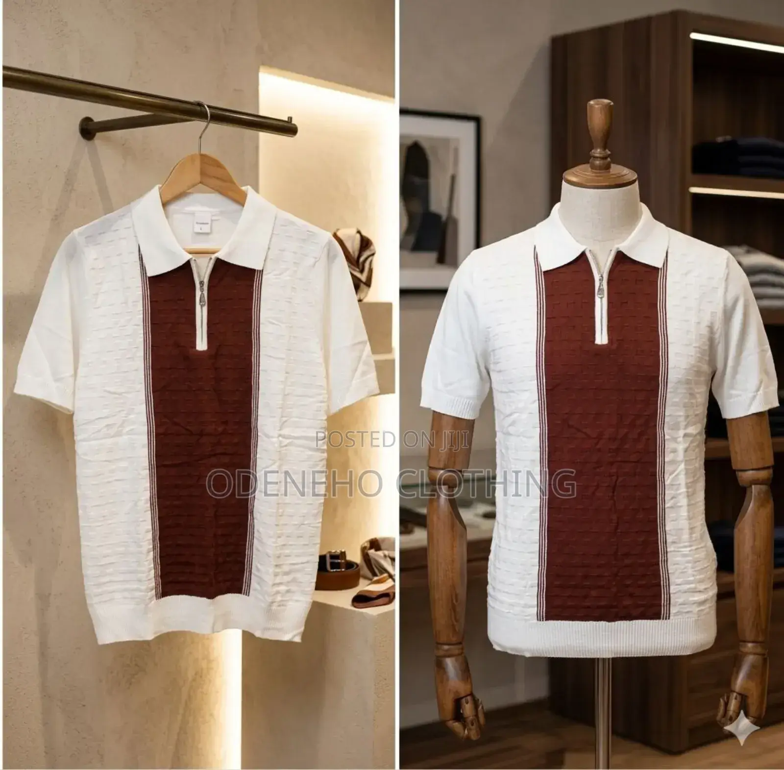 Plain White Knitted Polo Shirt