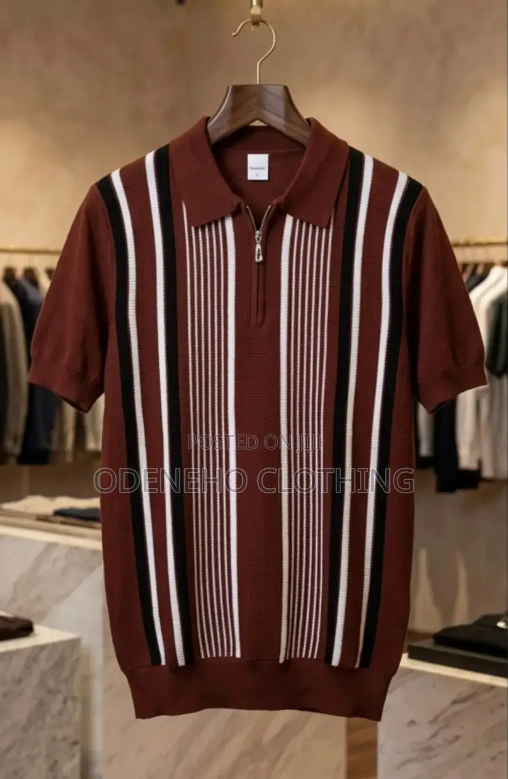Strip Colored Knitted Shirt