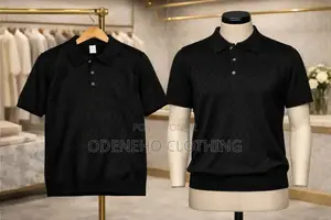 All Black Button Knitted Club T