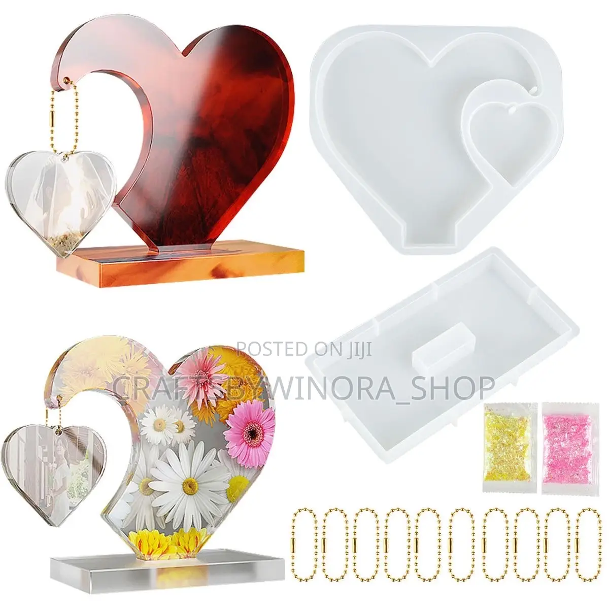 Side Heart Frame Mould + 5 Chains