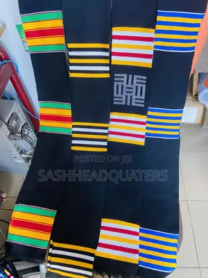 Multi Colored Original Ghana Plain Kente Sash
