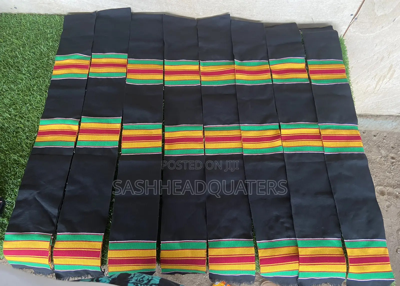 Multi Colored Original Ghana Plain Kente Sash