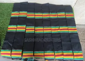 Multi Colored Original Ghana Plain Kente Sash