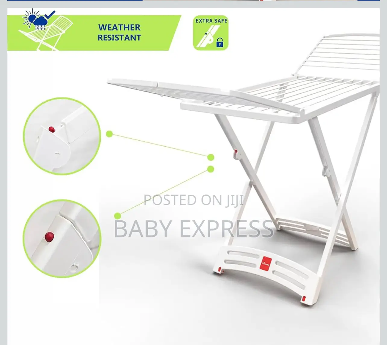 High Quality Foldable Plastic Clothes Dryingrack 4 Indoor Outdoor Use