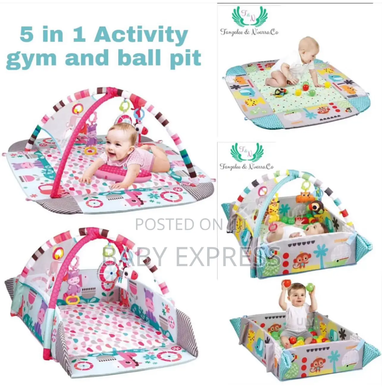 5-in-1 Baby Activity Gym Ball Pit With Toys (Grow-With-Me)