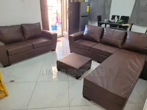 Leather Sofa L -Shape and 2 in 1