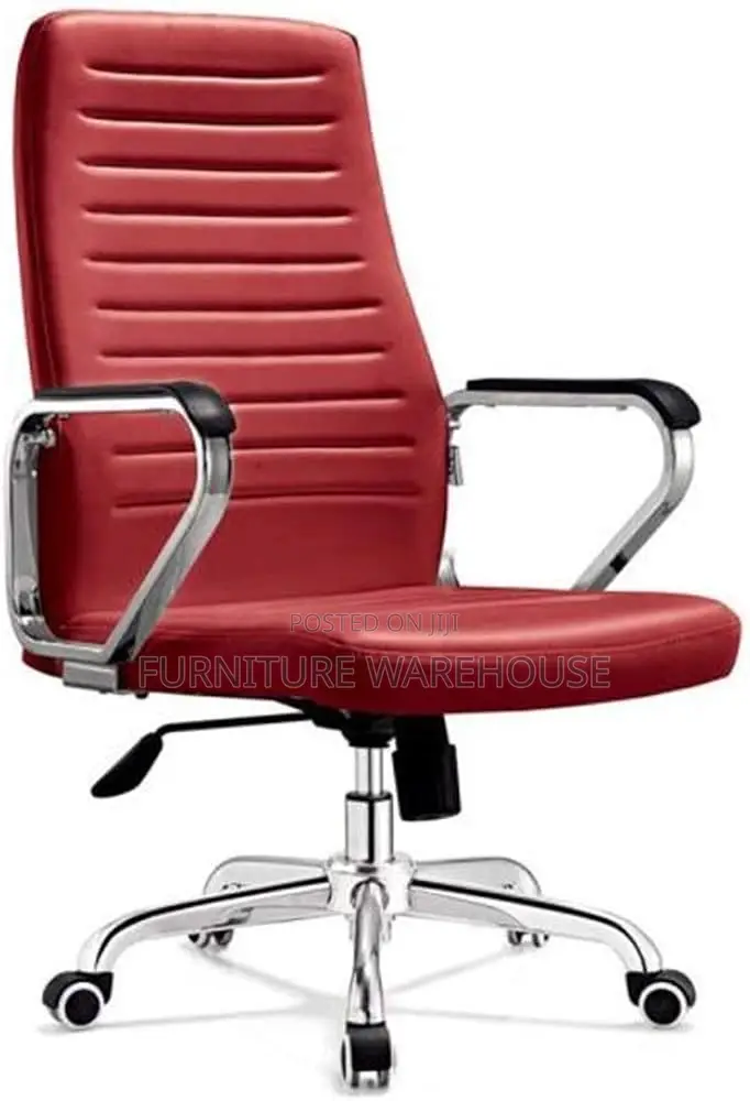 Ribbed Pu Leather Executive Office Chair