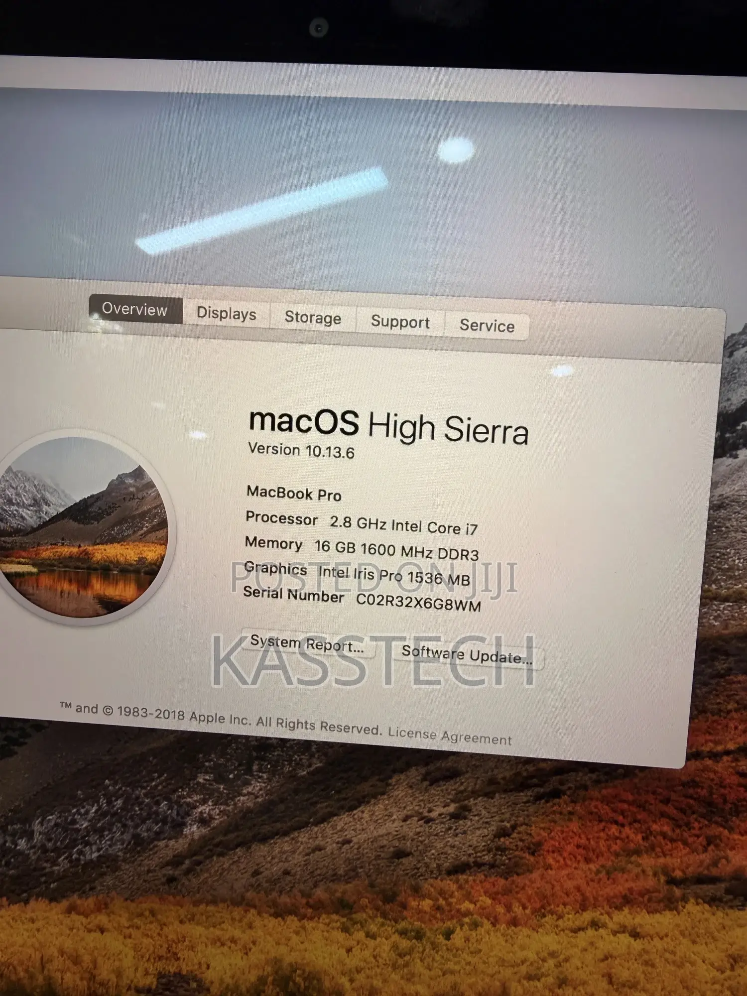 Laptop Apple MacBook Pro 2015 16GB Intel Core i7 SSD 512GB