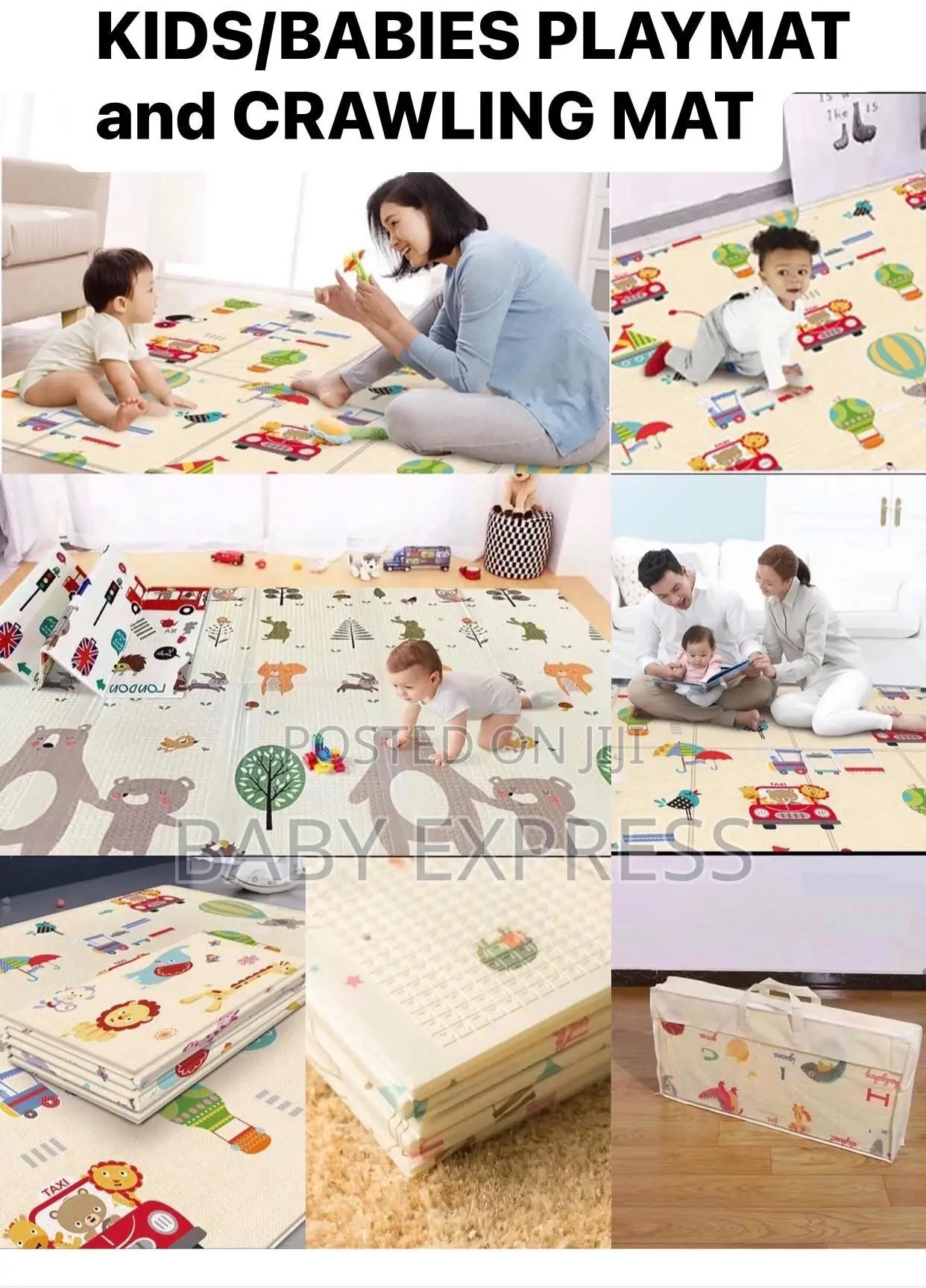 Large Foldable Baby Playmat Xpe Foam Crawling Mat - Double-Sided