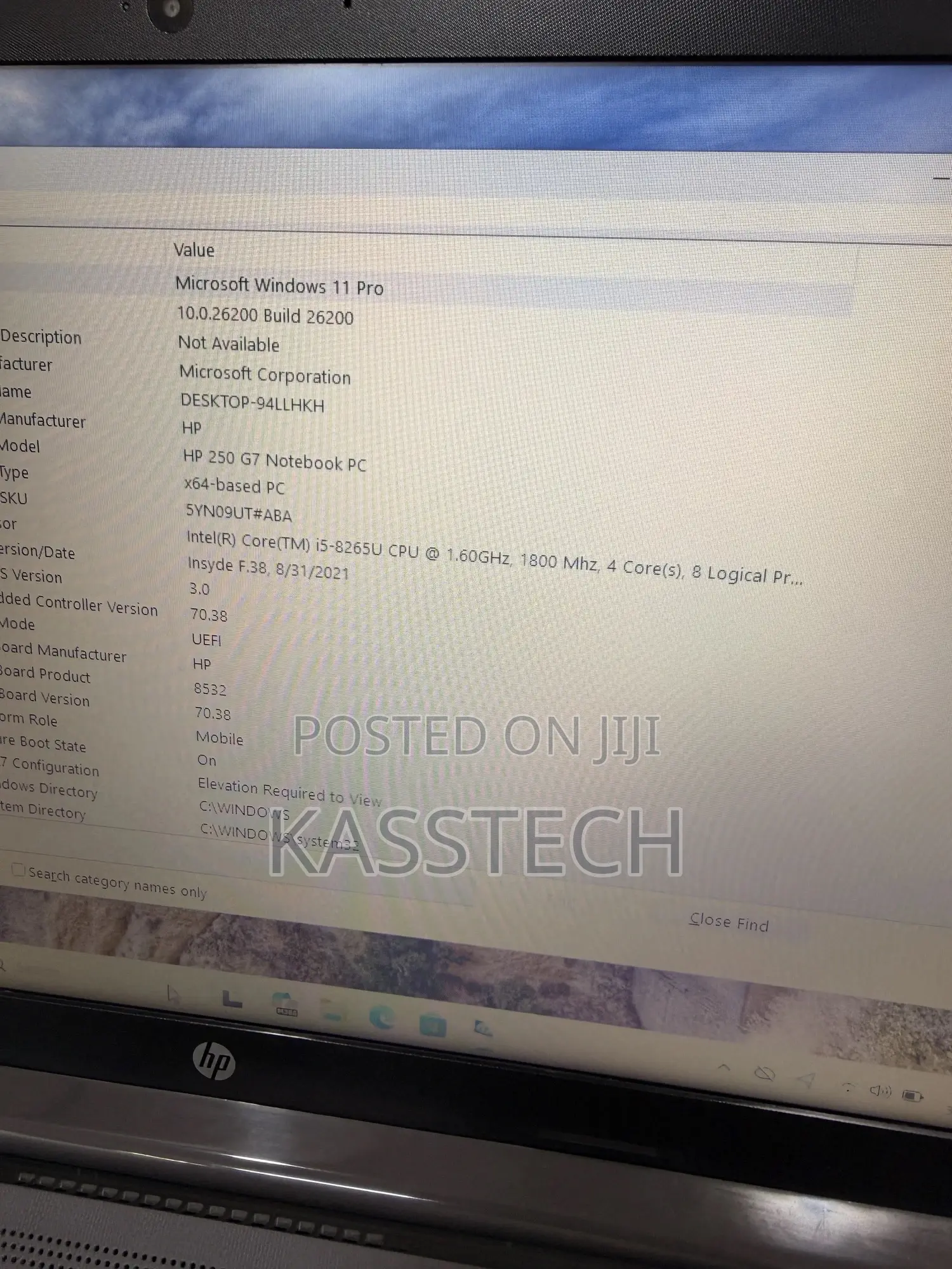 Laptop HP 250 G7 8GB Intel Core i5 SSD 256GB