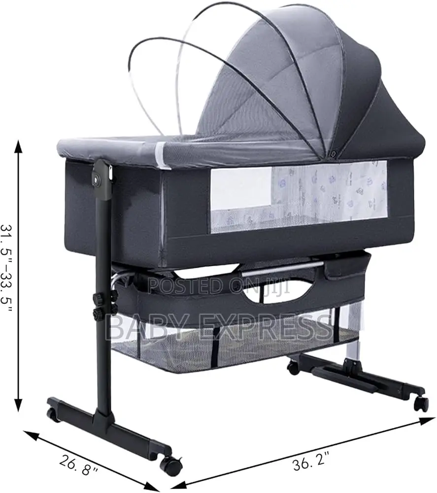 Premium 3-in-1 Baby Foldable Bed Bedside Bassinet With Mattress