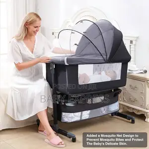 Premium 3-in-1 Baby Foldable Bed Bedside Bassinet With Mattress