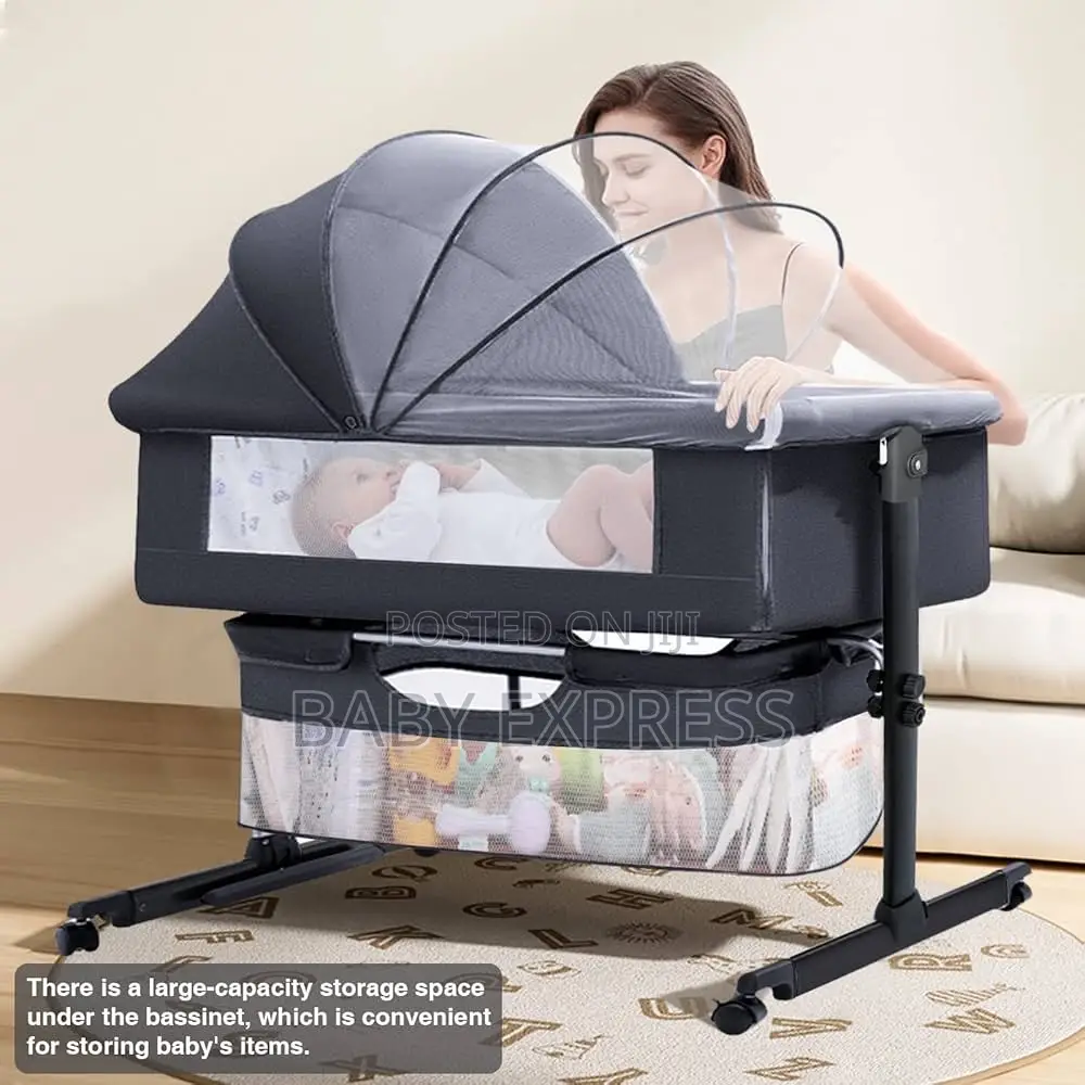 Premium 3-in-1 Baby Foldable Bed Bedside Bassinet With Mattress