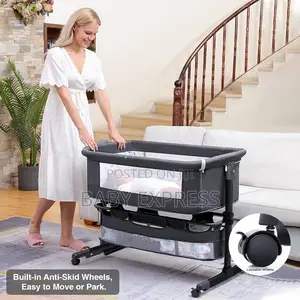 Premium 3-in-1 Baby Foldable Bed Bedside Bassinet With Mattress
