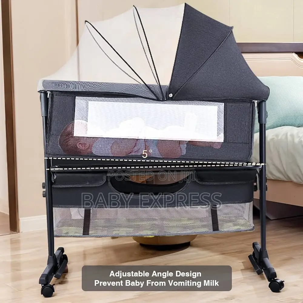 Premium 3-in-1 Baby Foldable Bed Bedside Bassinet With Mattress