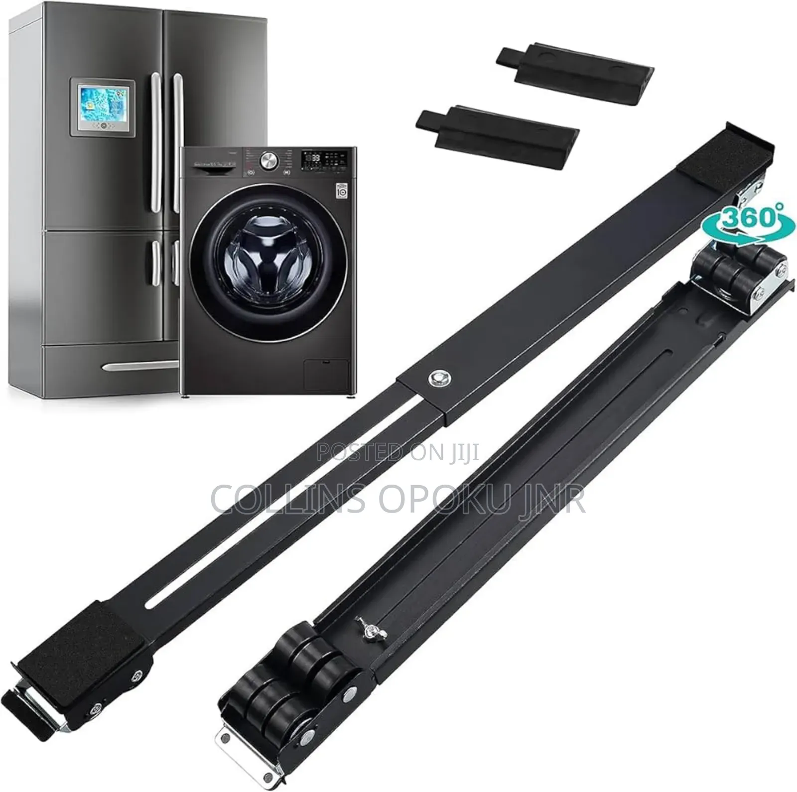 Extendable Appliance Movers 2pcs - For Fridge, Washing Machines -Black