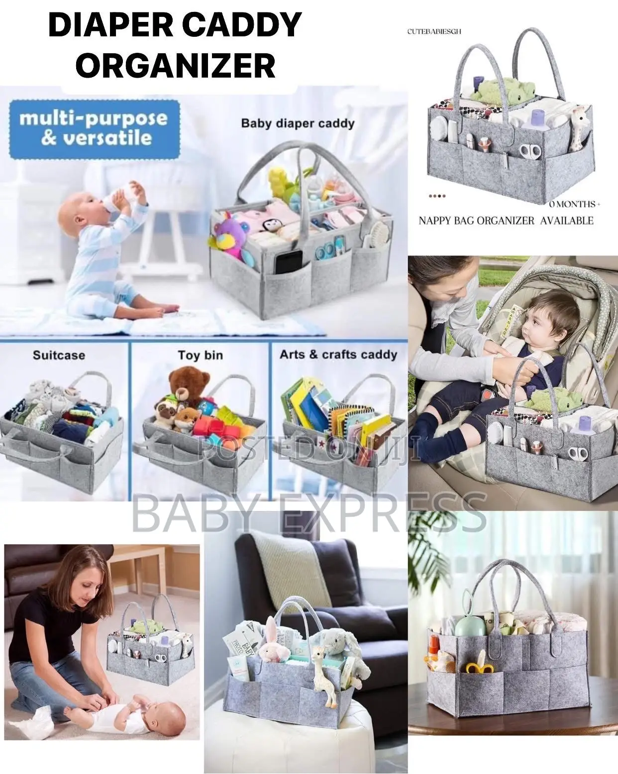 Multi-Functional Baby Diaper Caddy Bag | Portable Nursery Organizer