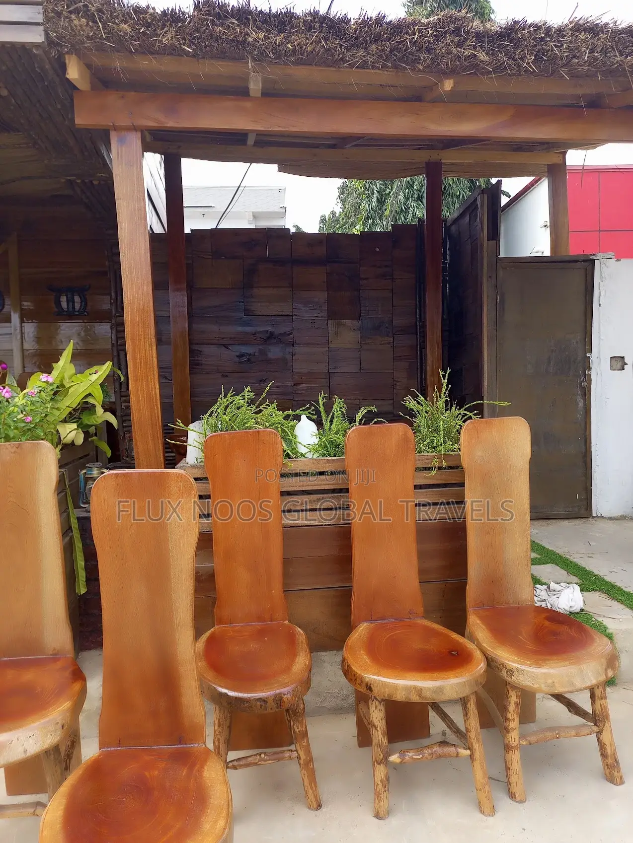 Red Wooden Tables and Chairs