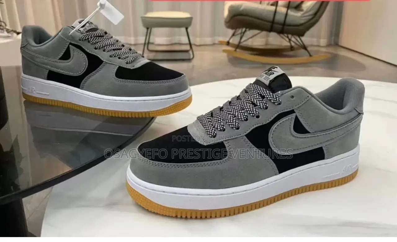 Grey Suede Overlays Nike Airforce 1