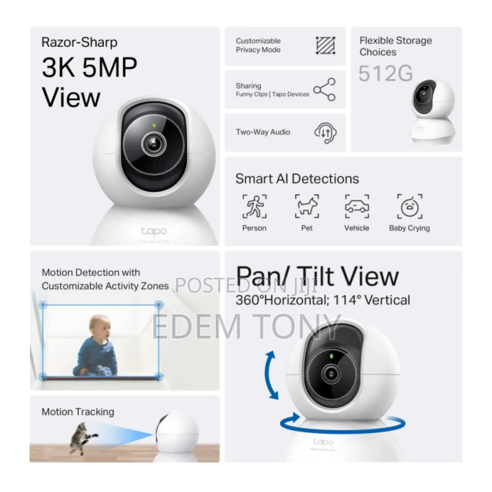 Tp-Link Tapo C210 Pan/Tilt Home Security Wi-Fi Camera