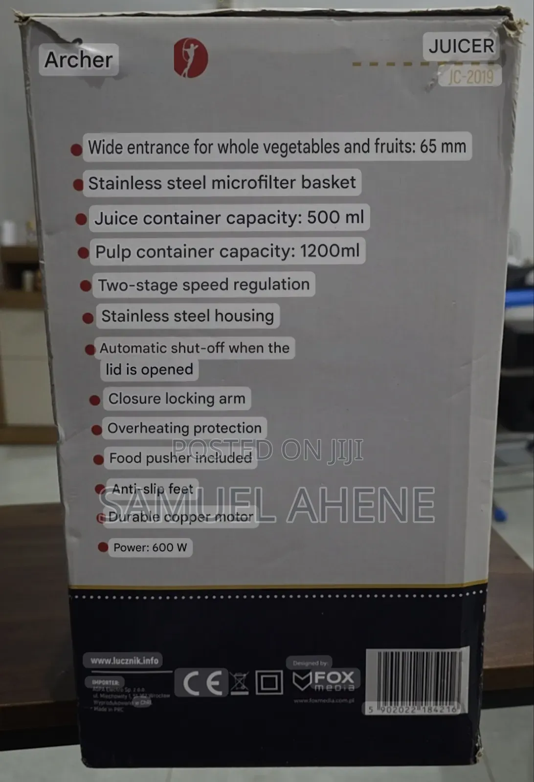 Centrifugal Juicer 600w
