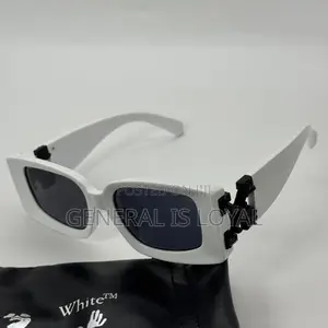Off-White Catalina Sunglasses in Black With a Gold Logo.