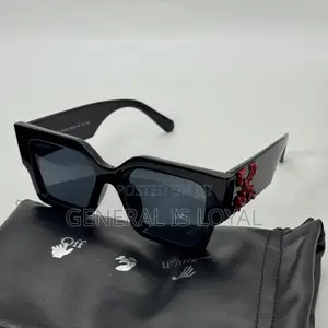 Off-White Catalina Sunglasses in Black With a Gold Logo.
