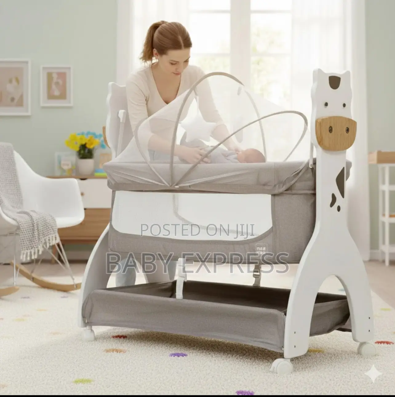 Bedside Musical Swinging Cot Uses Battery Electricity Bluetooth