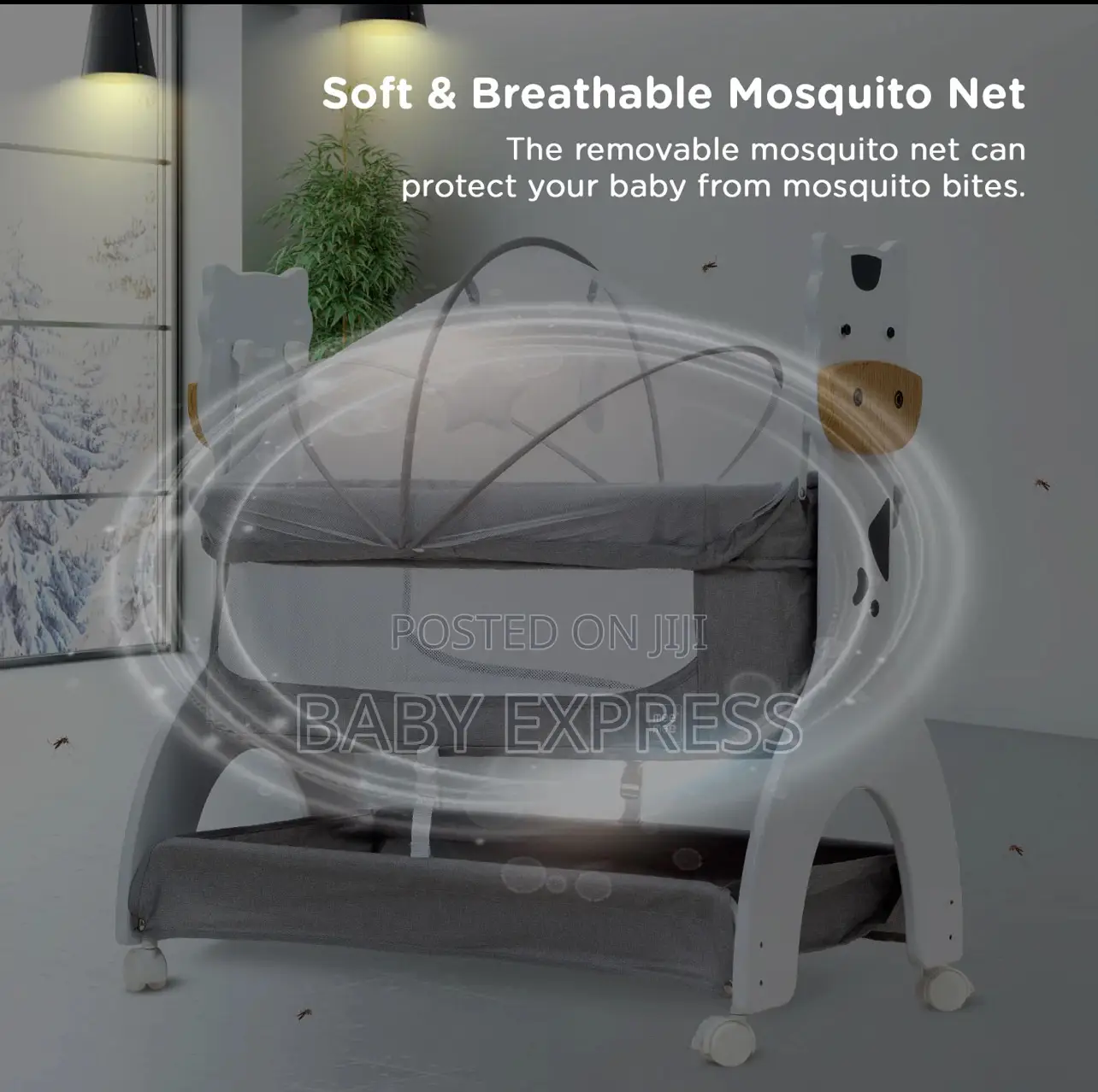 Bedside Musical Swinging Cot Uses Battery Electricity Bluetooth