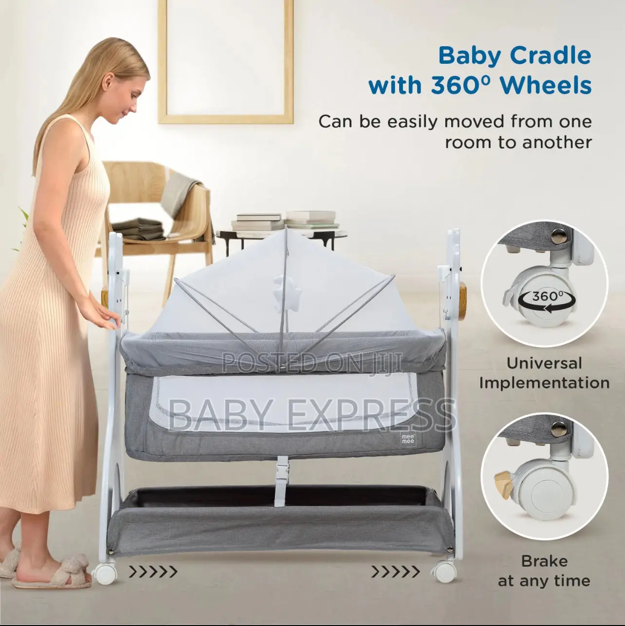 Bedside Musical Swinging Cot Uses Battery Electricity Bluetooth