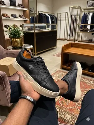 Urbanease Slip-on Leather Sneakers (Black Cream Sole)