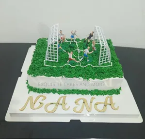 Football Pitch Character Cake