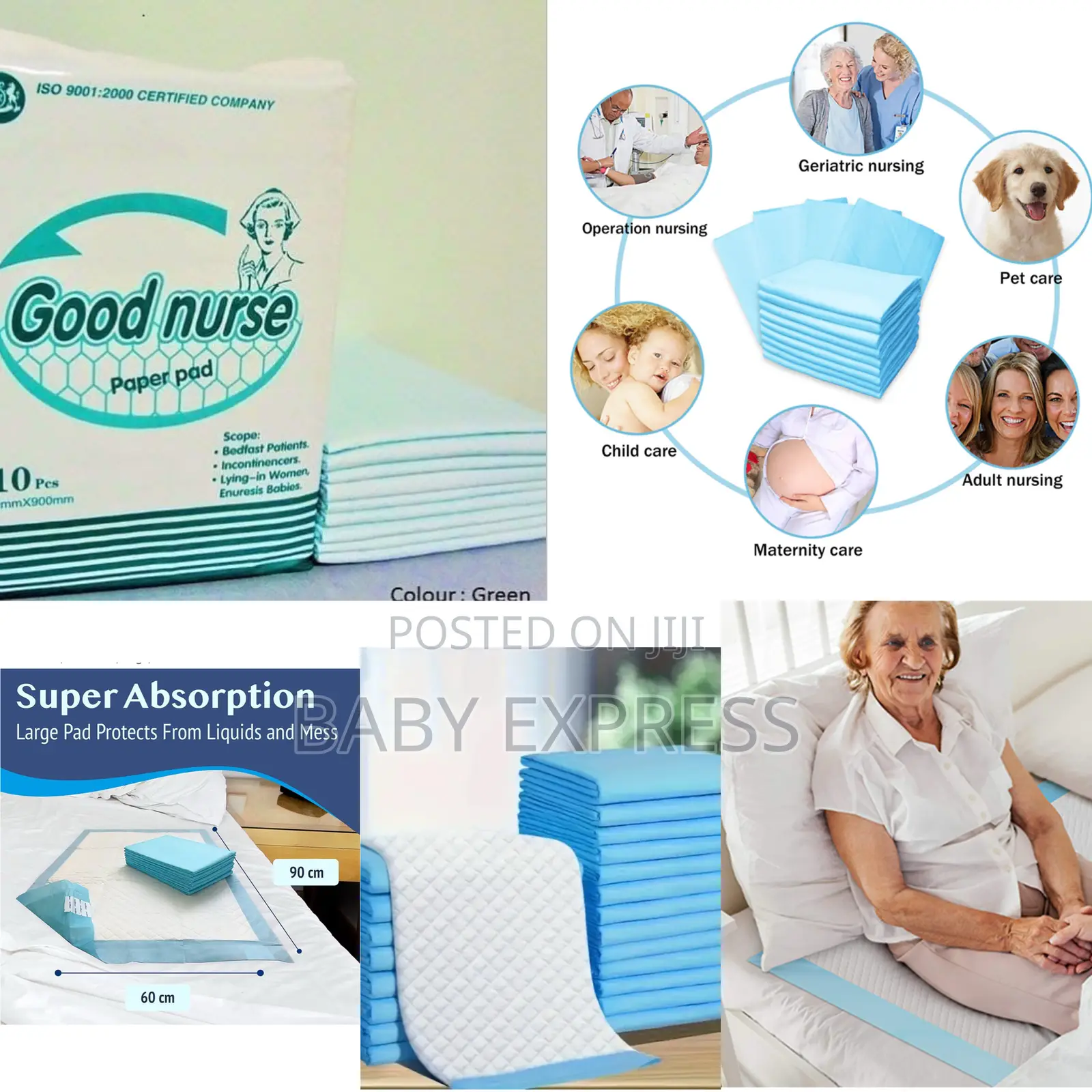Disposable Hospital Bed Mats– Absorbent Pregnancy Adult Nursing Mats