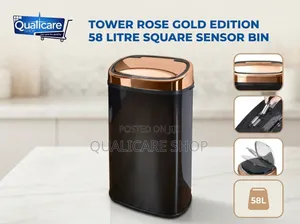 Tower Rose Gold Edition 58 Litre Square Sensor Bin