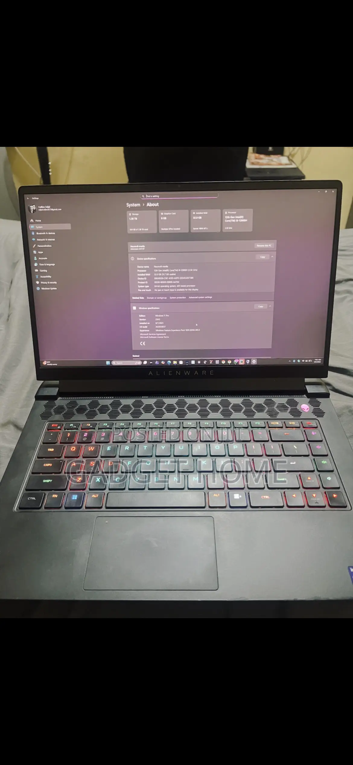 Laptop Dell Allenware M15 R5 32GB Intel Core i9 SSD 1T