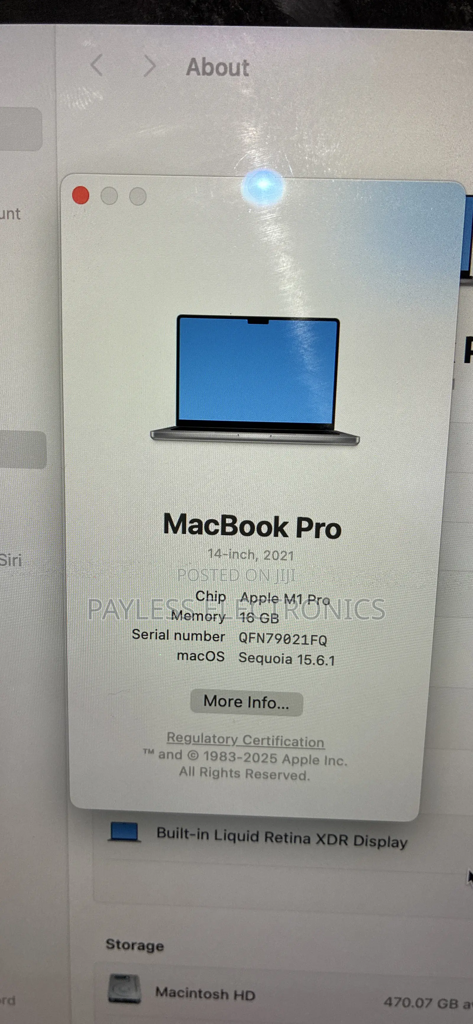 Laptop Apple MacBook Pro 2021 M1 16GB Apple M1 SSD 512GB