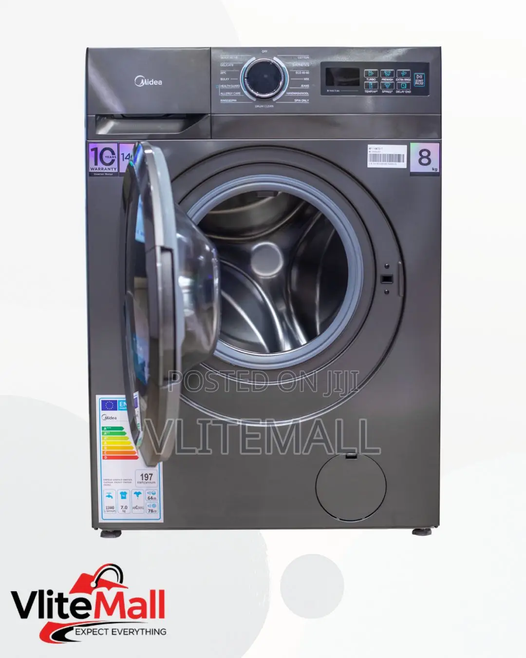Midea Front Loadwashing Machine 8kg Mf110w80b/T