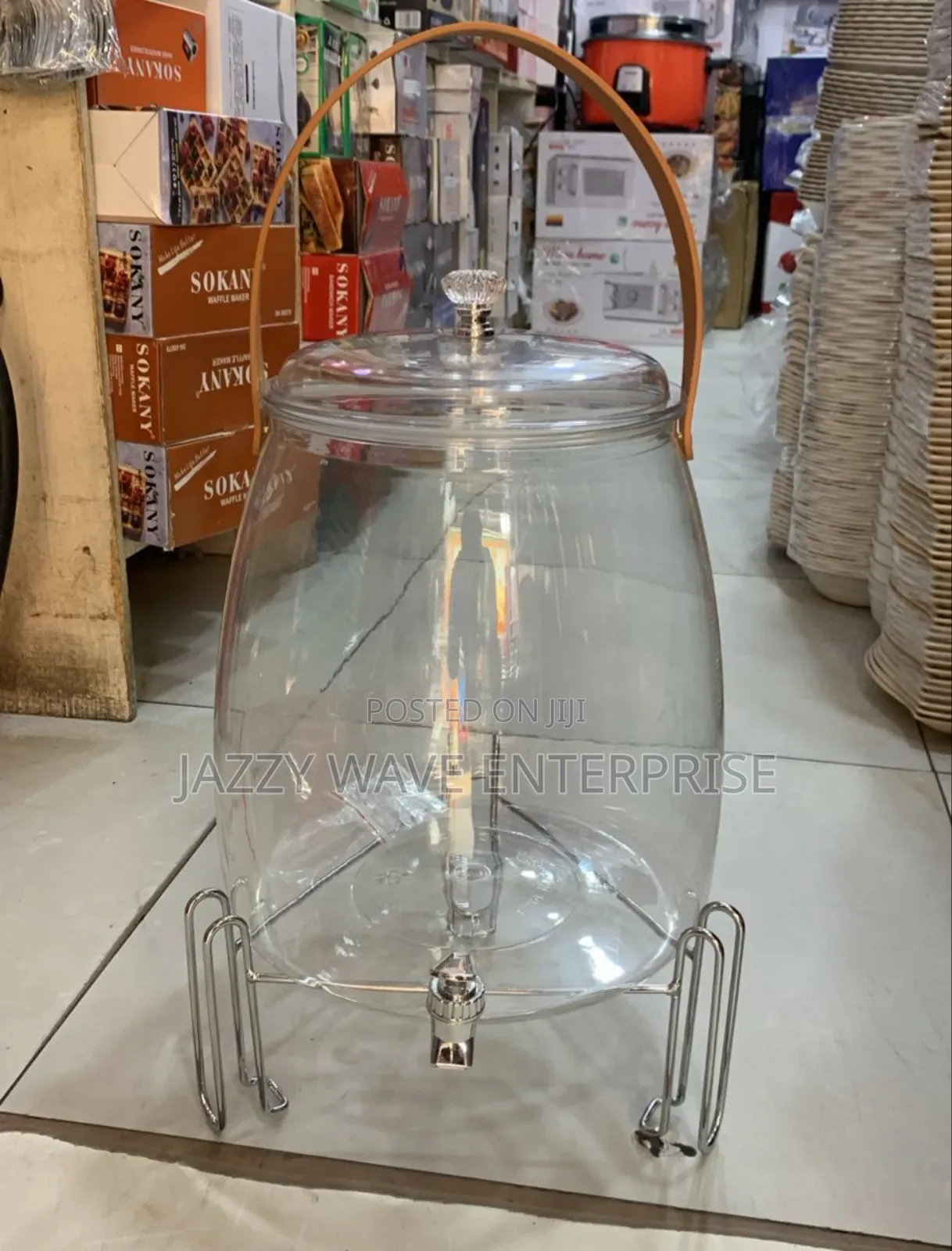 Glass Juice Dispenser With Stand