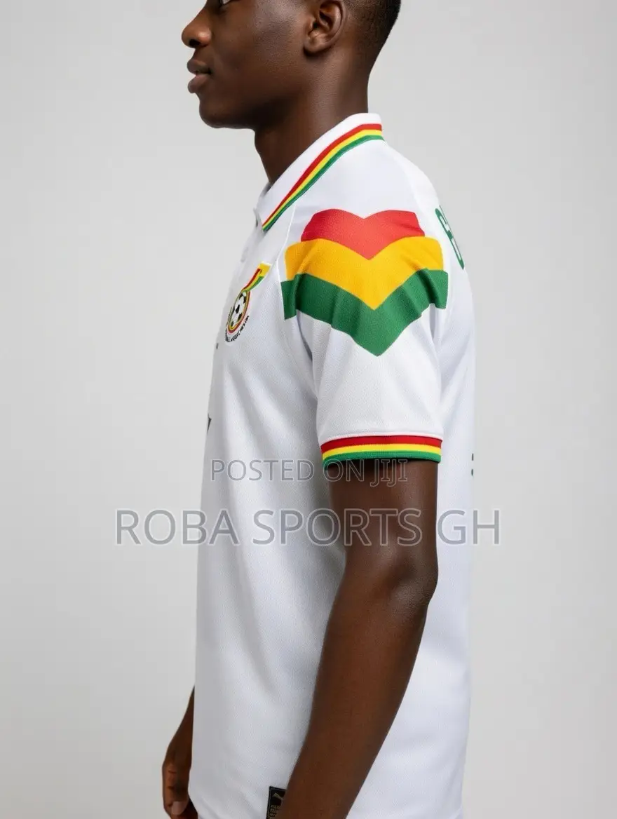 Ghana Retro-Inspired White Polo Jersey