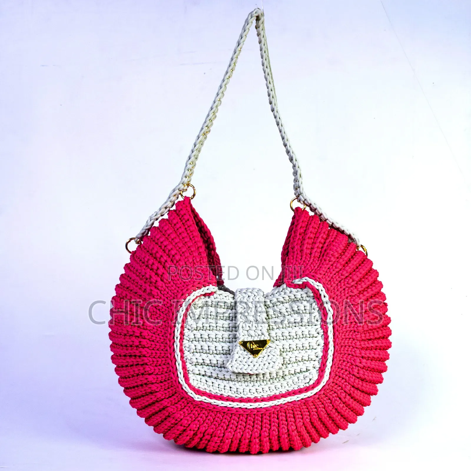 Curved Elegance Crochet Bag