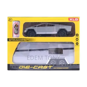 Tesla Cybertruck Die-Cast Toy Set Trailer, Charging Pile