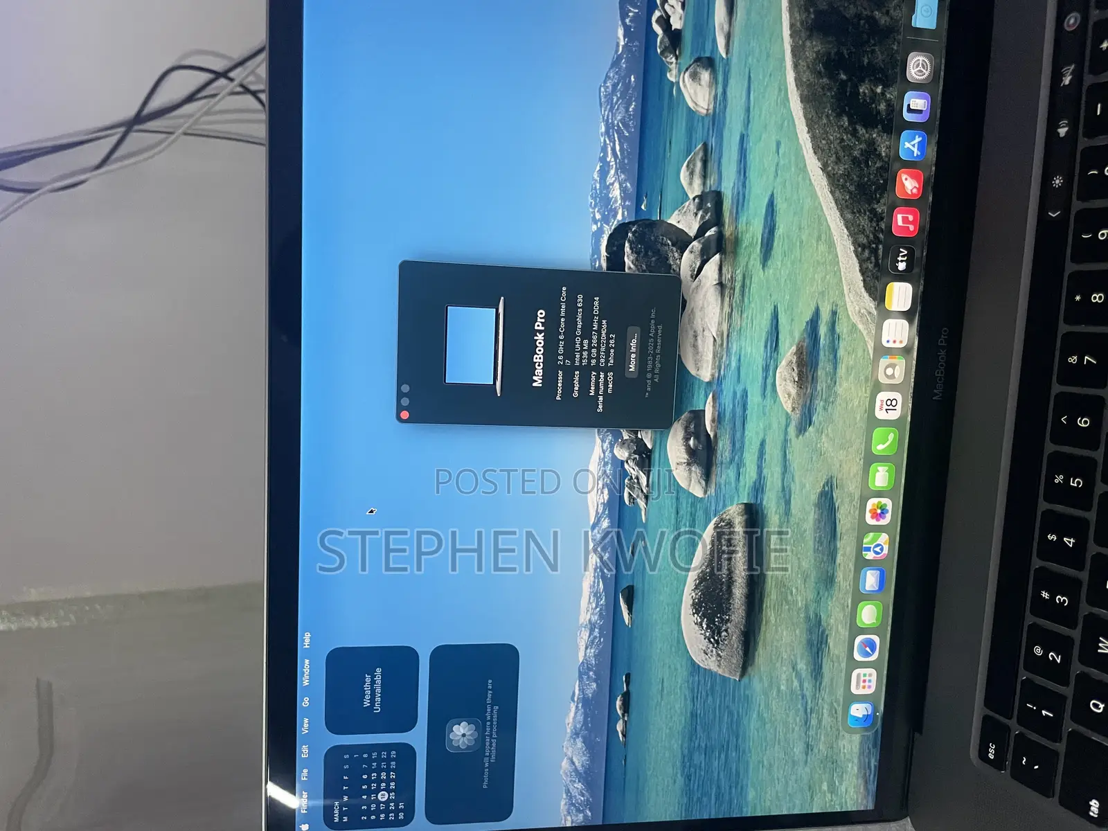 Laptop Apple MacBook Pro 2019 16GB Intel Core i7 SSD 512GB