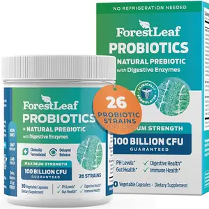 Forest Leaf Probiotics, 100 Billion Cfus, 26 Strains, 30 Veg Capsules