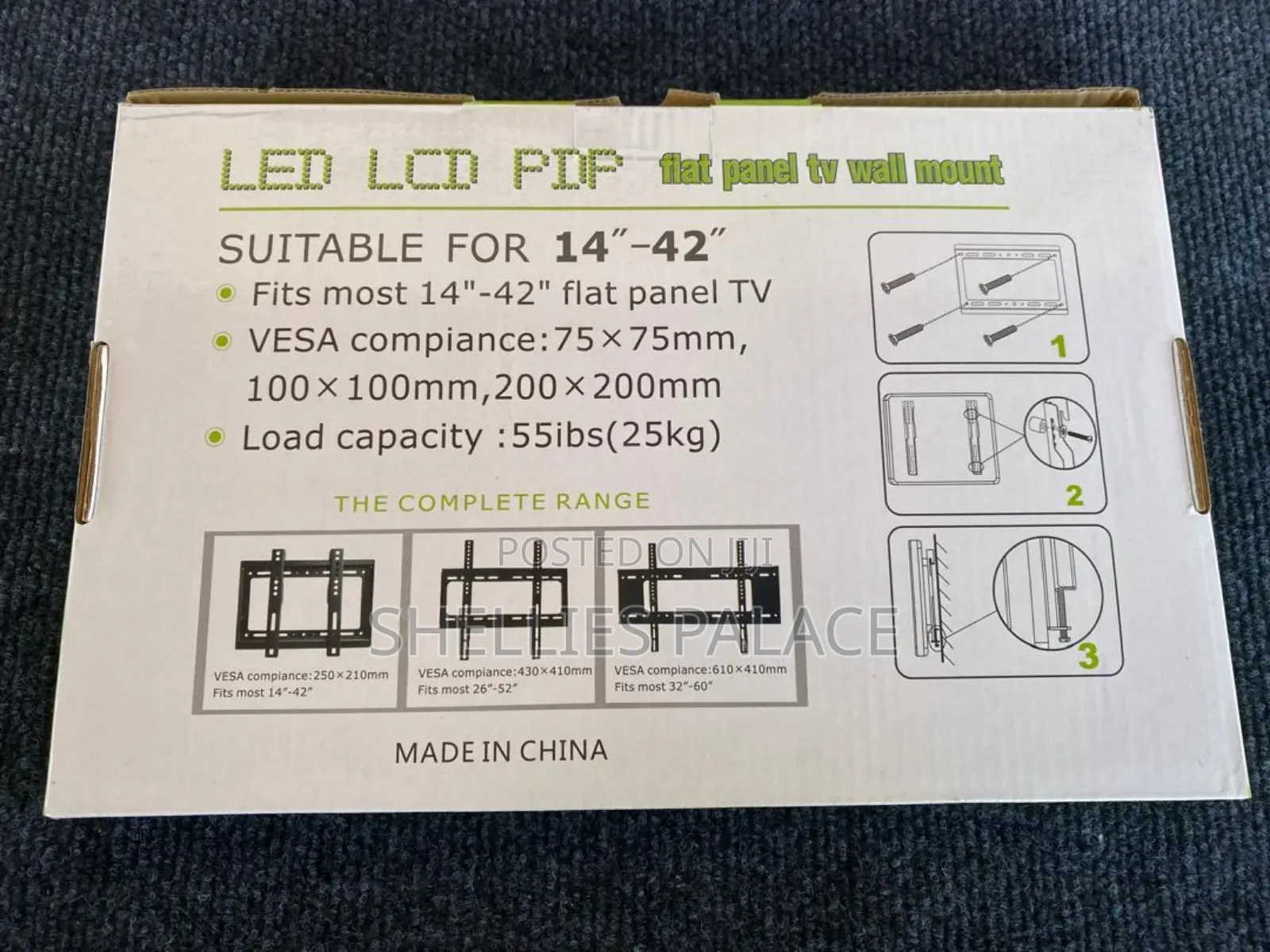 Wall Mount Bracket for Led/LCD/Plasma TV - Black