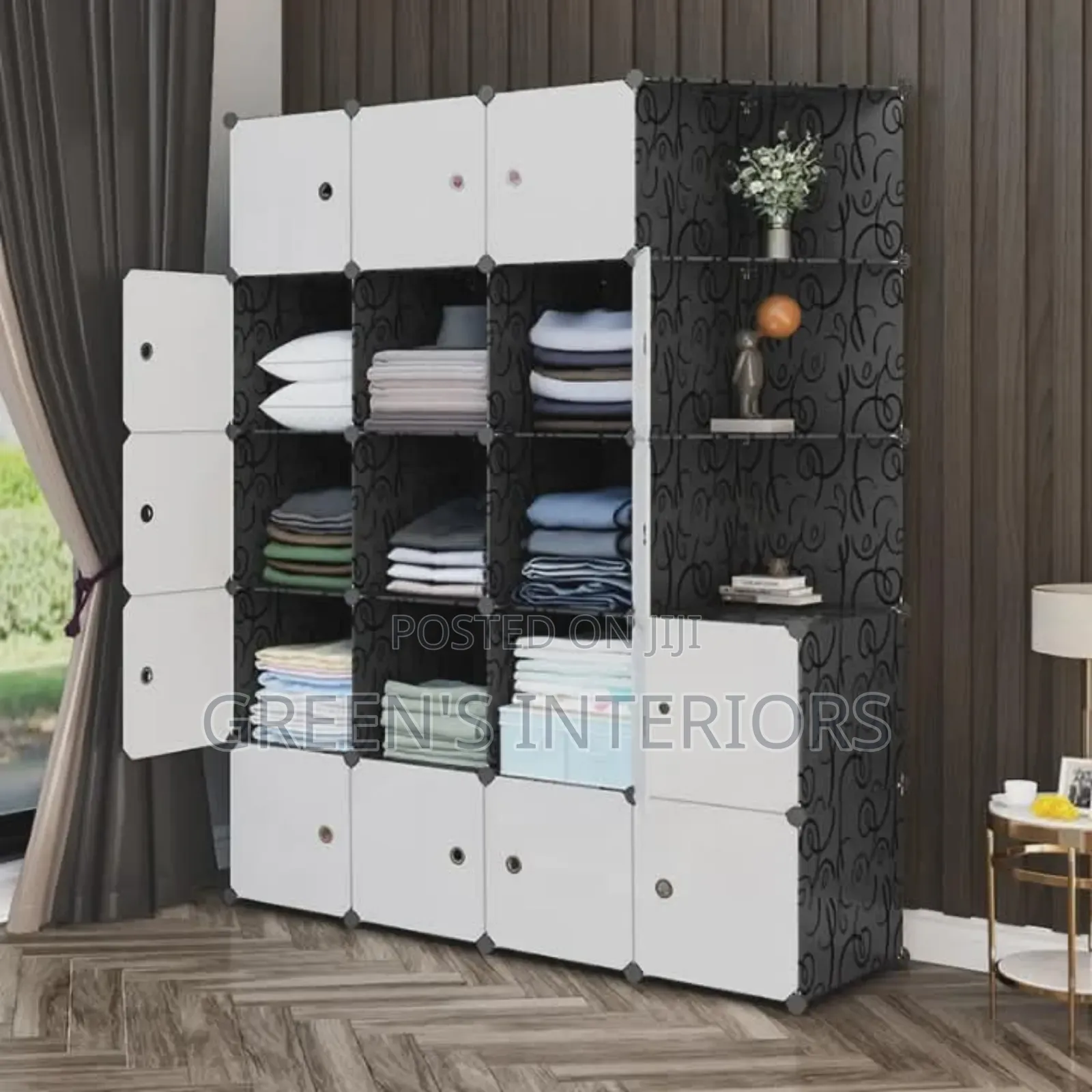 Plastic Wardrobe Available (17 Cubes And 3 Shelves)